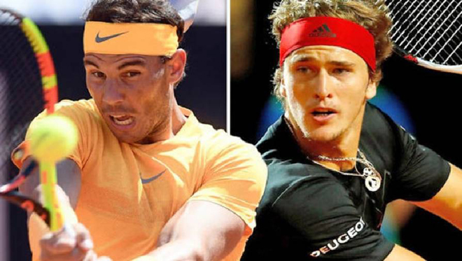 Zverev (phải) sau chức vô địch Cincinnati Open đã vượt Nadal (trái), lấy ngôi số 4 thế giới