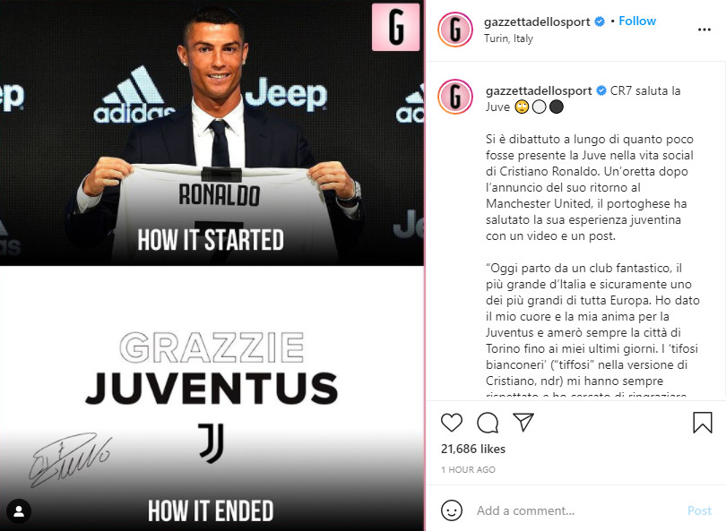 Báo&nbsp;Gazzetta dello Sport châm chọc Ronaldo