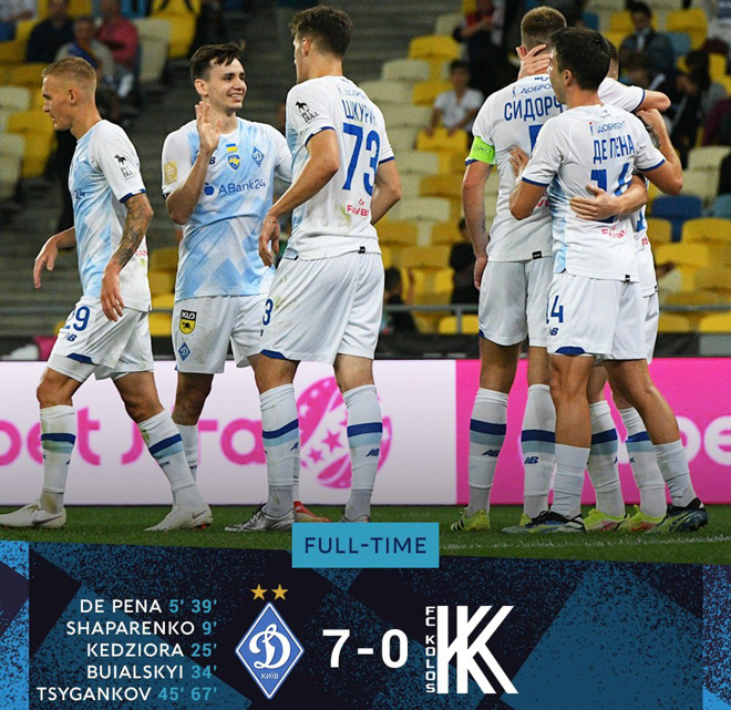 Dynamo Kiev có chiến thắng 7-0 chỉ ít ngày sau khi nhận tin cùng bảng Cúp C1 với Barca và Bayern
