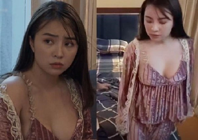 Liên Tít diện bồ độ ngủ sexy hở nửa vòng 1 trong phim &#34;Lựa chọn số phận&#34;.
