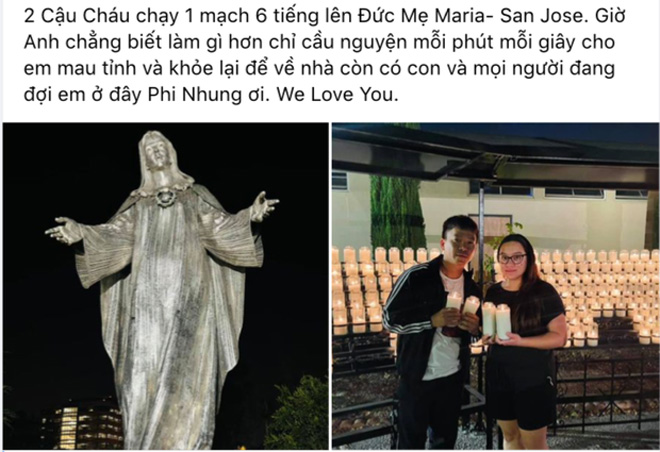 Con gái Phi Nhung cùng người thân chạy xe 6 tiếng tới nhà thờ cầu nguyện