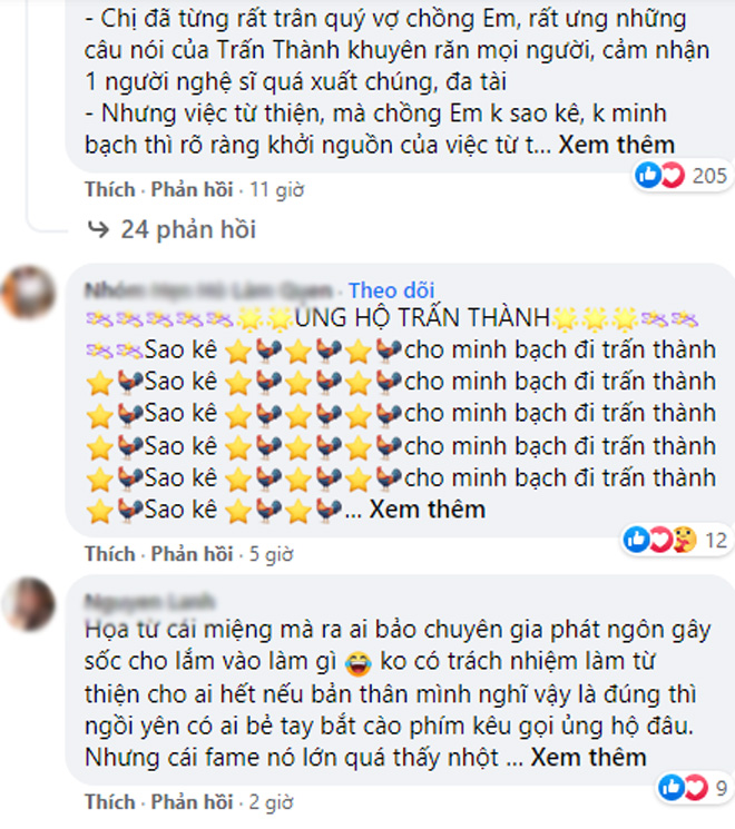 Dưới bài viết của Hari Won, anti-fan liên tiếp để lại bình luận yêu cầu Trấn Thành phải sao kê