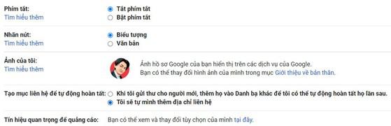 Tắt tính năng lưu địa chỉ tự động trên Gmail. Ảnh: MINH HOÀNG