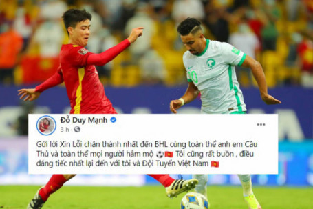 Duy Mạnh xin lỗi về thẻ đỏ, các tuyển thủ Việt Nam phản ứng lập tức