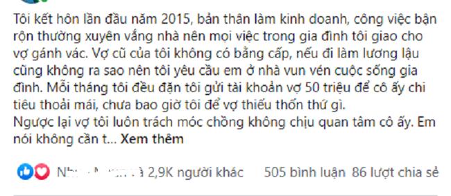 Bài chia sẻ của người chồng