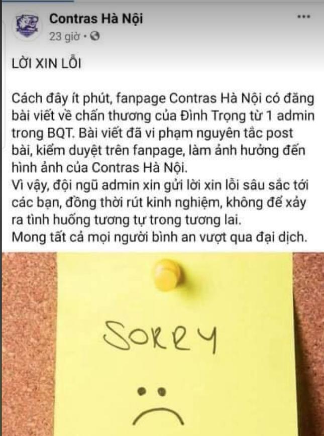 'Lời xin lỗi" của Contras Hà Nội vì bài viết chỉ trích HLV Park Hang-seo?