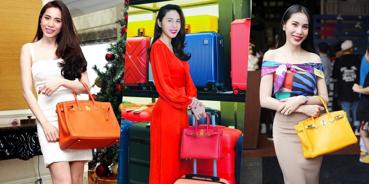 Những chiếc túi Hermes Birkin của Thuỷ Tiên với màu sắc nổi bật cùng các size khác nhau.