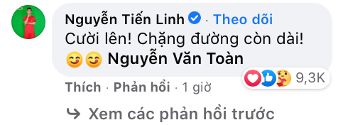 Một số bình luận của các đồng đội dưới bài đăng của Văn Toàn.