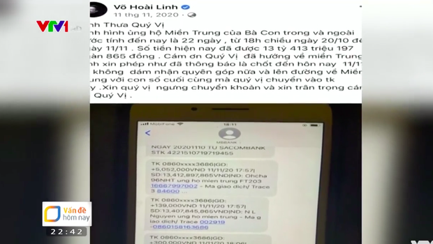 Nghệ sĩ Hoài Linh bị nêu tên trong chương trình "Vấn đề hôm nay" của VTV1 về việc chậm giải ngân tiền từ thiện