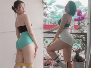 Thể thao - Hot girl phòng Gym vòng ba 105cm Ngọc Mỹ chia sẻ bí quyết tập mùa dịch