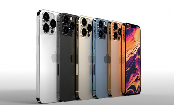 Ảnh concept iPhone 13 pro cùng các tùy chọn màu dự kiến.