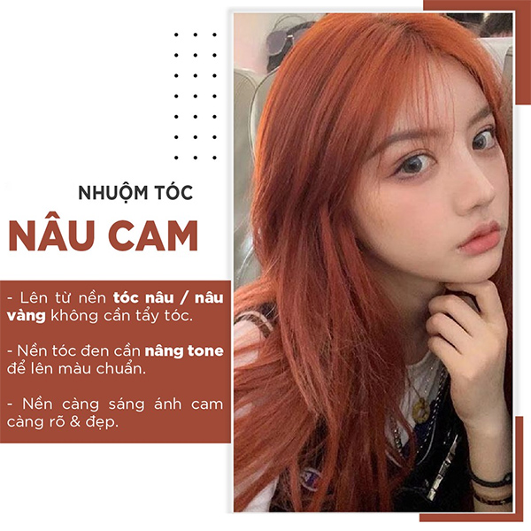 Nhuộm tóc màu đỏ cam ánh hồng kèm oxi và gang tay | Shopee Việt Nam