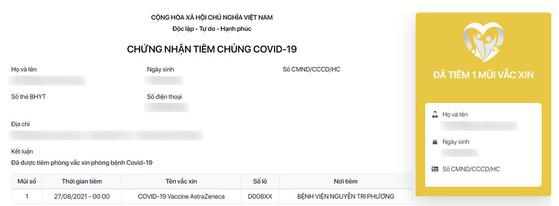 Chứng nhận tiêm chủng sẽ hiển thị nếu bạn đã tiêm. Ảnh: MINH HOÀNG