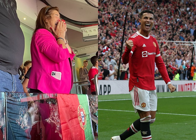 Mẹ Ronaldo bật khóc khi chứng kiến con trai ghi bàn