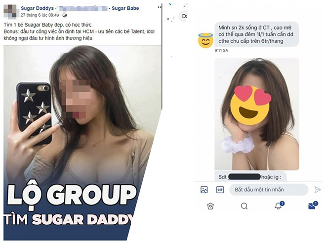 Hình ảnh thường thấy trên các nhóm "Sugar Daddy" và "Sugar Baby" (Ảnh minh họa)