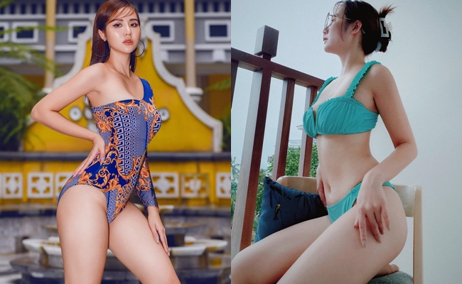 "Mẹ một con" Huyền Lizzie&nbsp;gây chú ý với những lần khoe cơ thể săn chắc, nuột nà trong&nbsp;bikini.&nbsp;
