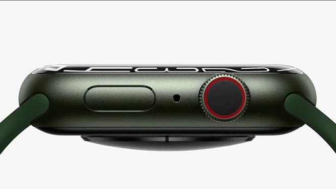 Apple Watch Series 7 vẫn có các cạnh bo tròn mềm mại.