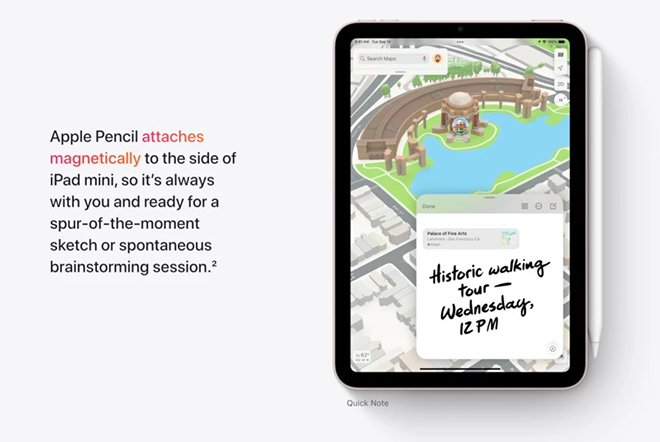 iPad Mini 6 hỗ trợ bút Apple Pencil 2.