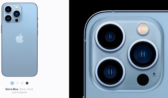 iPhone 13 Pro và 13 Pro Max được trang bị tới 3 camera sau.
