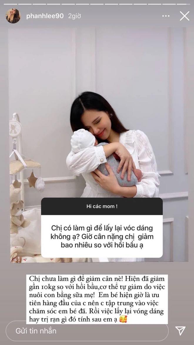 Phanh Lee chọn cách giảm cân thuận tự nhiên bằng việc cho con bú.