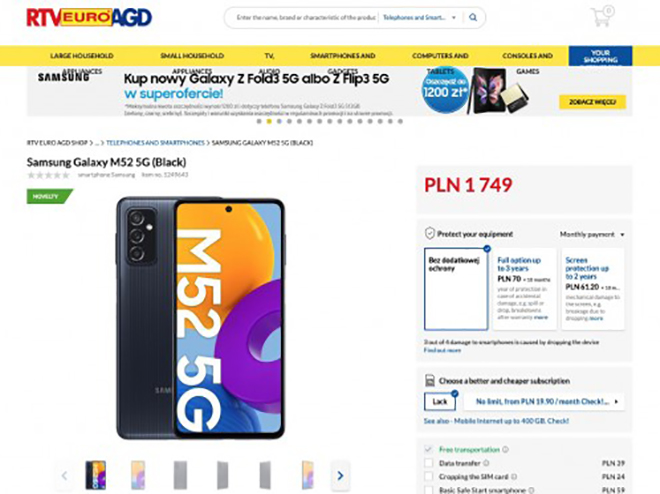 Galaxy M52 5G đã sẵn sàng được ra mắt.