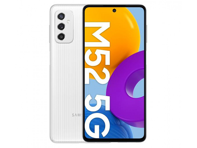 Galaxy M52 5G màu trắng.