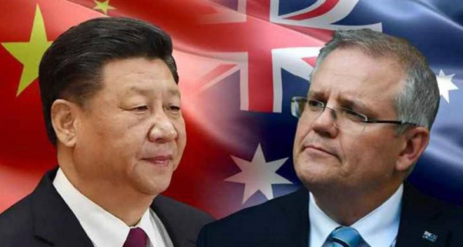 Chủ tịch Trung Quốc Tập Cận Bình (trái) và Thủ tướng Úc Scott Morrison. Ảnh: FACEBOOK