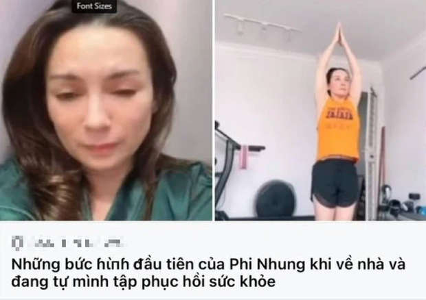 Một trong những thông tin bị đăng sai lệch về tình hình sức khỏe của Phi Nhung