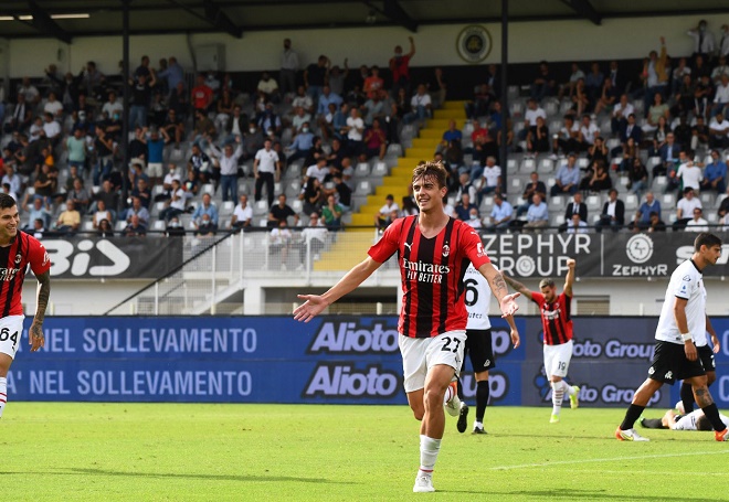 Con trai&nbsp;Paolo Maldini ghi bàn mở tỷ số cho AC Milan