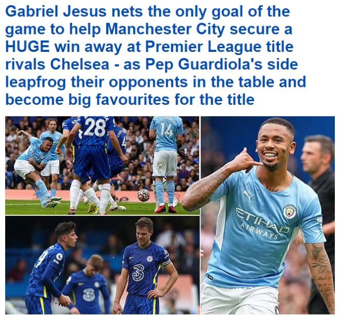 Tờ Daily Mail tin rằng Man City vẫn là ứng cử viên số 1 cho chức vô địch Ngoại hạng Anh mùa này