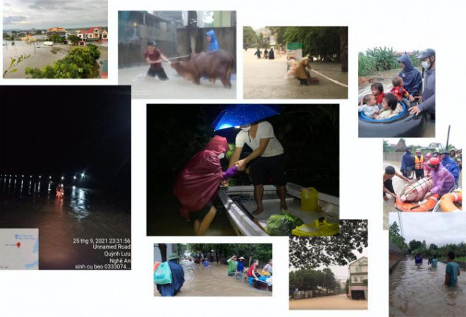 Người dân nhiều nơi ở Nghệ An phải gồng mình chống chọi với mưa lũ lịch sử