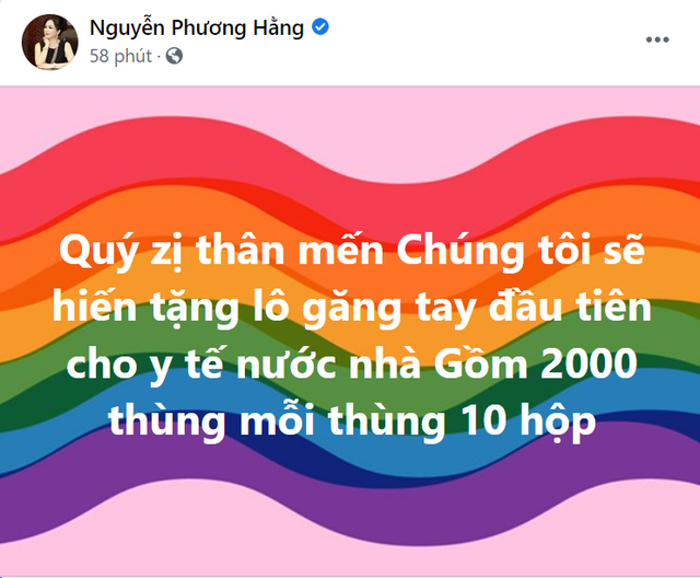 Bài đăng trên trang cá nhân của bà Nguyễn Phương Hằng.