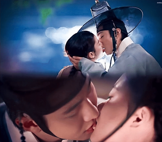Tháng 9 vừa qua, bộ phim cổ trang Bầu trời rực đỏ/ Lovers of the red sky do Kim Yoo Jung và Ahn Hyo Seop đóng chính thu hút sự chú ý của khán giả vì cảnh khóa môi ngọt ngào.
