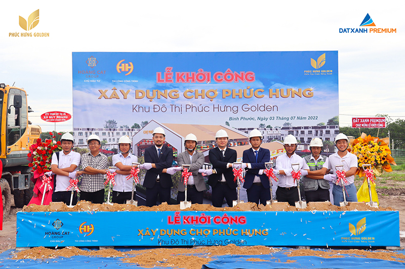 Lễ khởi công xây dựng chợ Golden Market và nhà máy xử lý nước tại khu đô thị Phúc Hưng Golden diễn ra ngày 03/07/2022. Ảnh: Dat Xanh Premium
