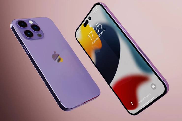 Ảnh concept iPhone 14 Pro màu tím.