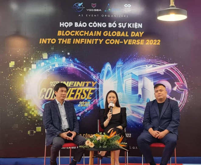 Họp báo chính thức công bố sự kiện Blockchain Global day 2022 vào sáng 7-7. Ảnh: NV