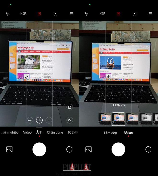 Ứng dụng camera mới bổ sung thêm một số bộ lọc màu Leica. Ảnh: MINH HOÀNG