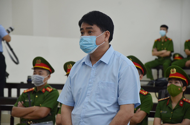 Cựu Chủ tịch UBND TP.Hà Nội Nguyễn Đức Chung tại phiên xử.