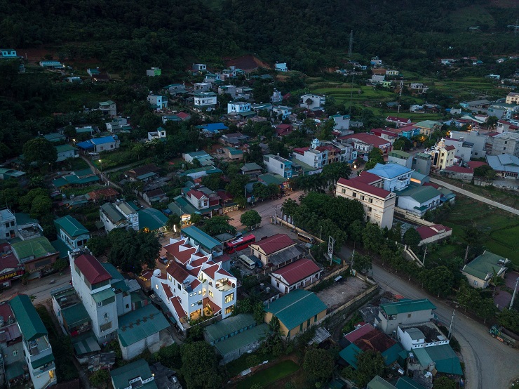 Ngôi nhà khi nhìn từ trên cao. (Ảnh: Triệu Chiến).
