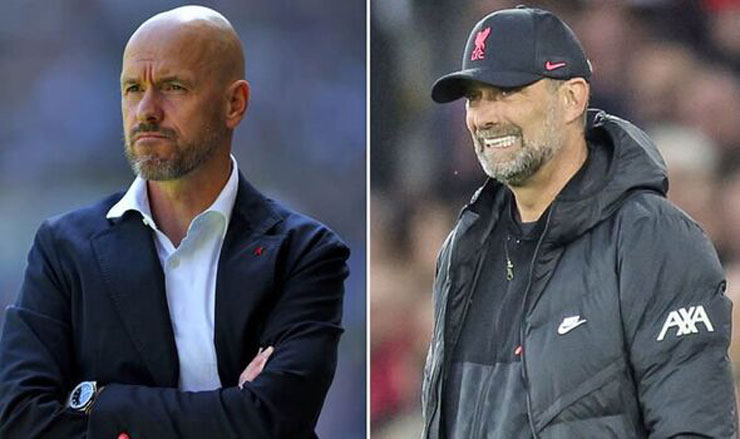 Trận cầm quân ra mắt MU sẽ là khi "tướng mới" Erik Ten Hag phải đấu Liverpool của Jurgen Klopp