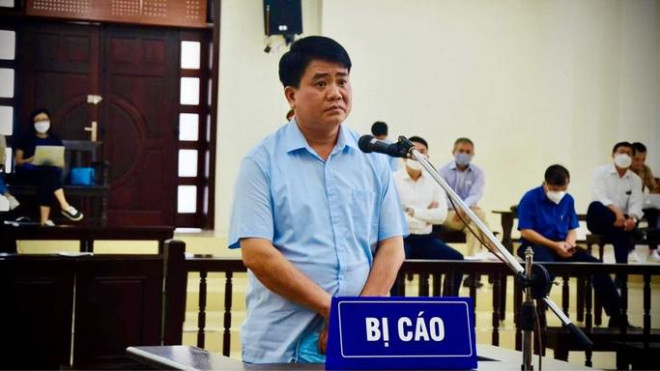 Bị cáo Nguyễn Đức Chung tại phiên toà - Ảnh: Q.N.