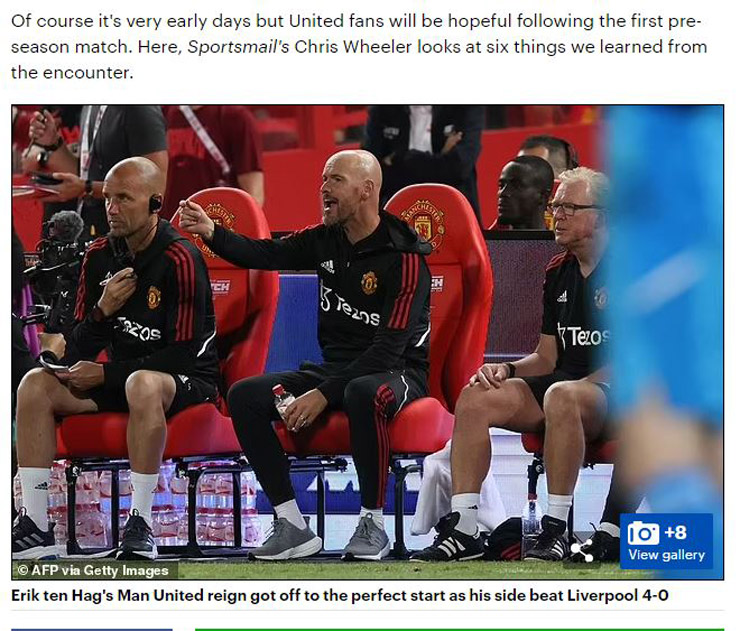 Tờ Daily Mail khen Ten Hag giúp MU vẫn tấn công bùng nổ mà chẳng cần có Ronaldo