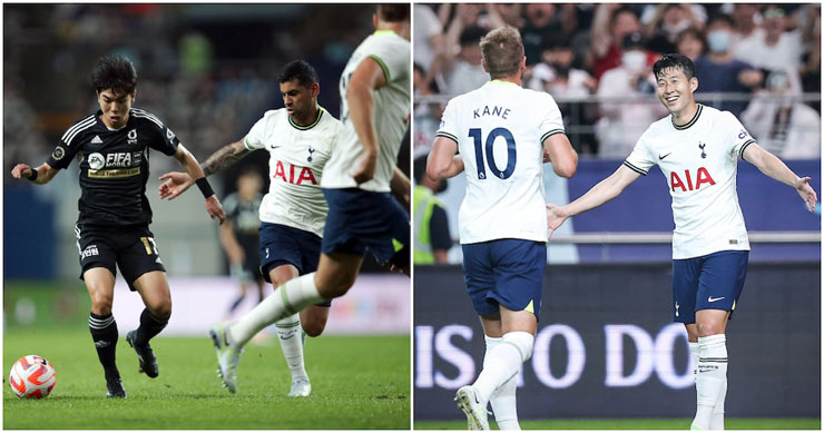 Harry Kane và Son Heung Min đều có cú đúp giúp Tottenham đại thắng 6-3 trước Các ngôi sao K-League