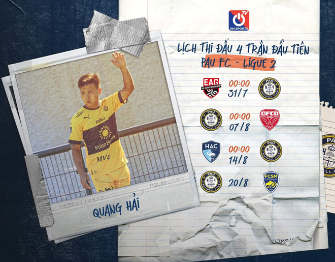 Tin vui cho người hâm mộ: Xem trực tiếp Quang Hải và Pau FC trên sóng VTVcab - 2