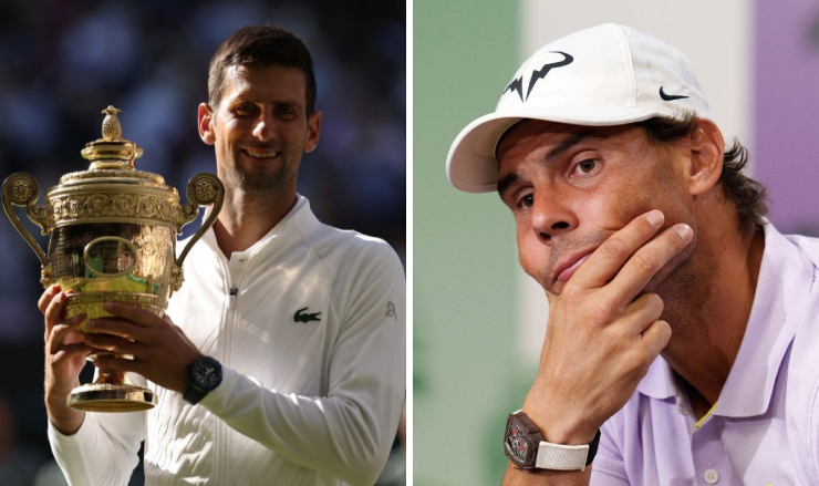 Djokovic (trái) không dự US Open cũng không sao, Nadal không được đánh giá cao bằng Novak