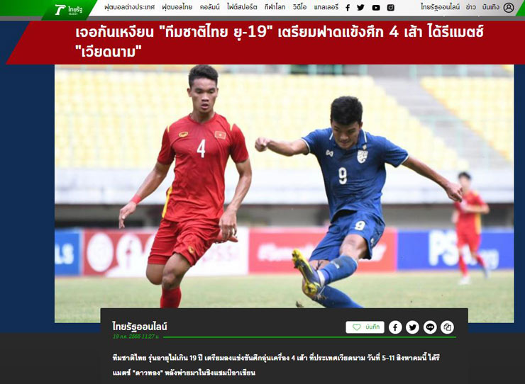 Báo Thái mơ đội nhà đòi nợ khi sắp tái đấu U19 Việt Nam sau giải Đông Nam Á - 2