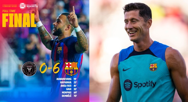 Lewandowski không ra sân trong&nbsp;trận thắng 6-0 của Barca trước Inter Miami, nhưng nhiều khả năng sẽ dự trận Siêu kinh điển vào ngày 24/7