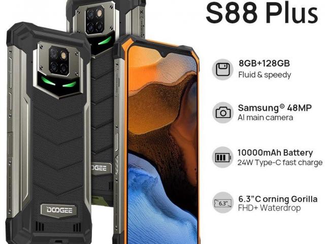 Doogee S88 Plus ra mắt: Pin 10.000 mAh, RAM 8G, ROM 128G bền vô đối