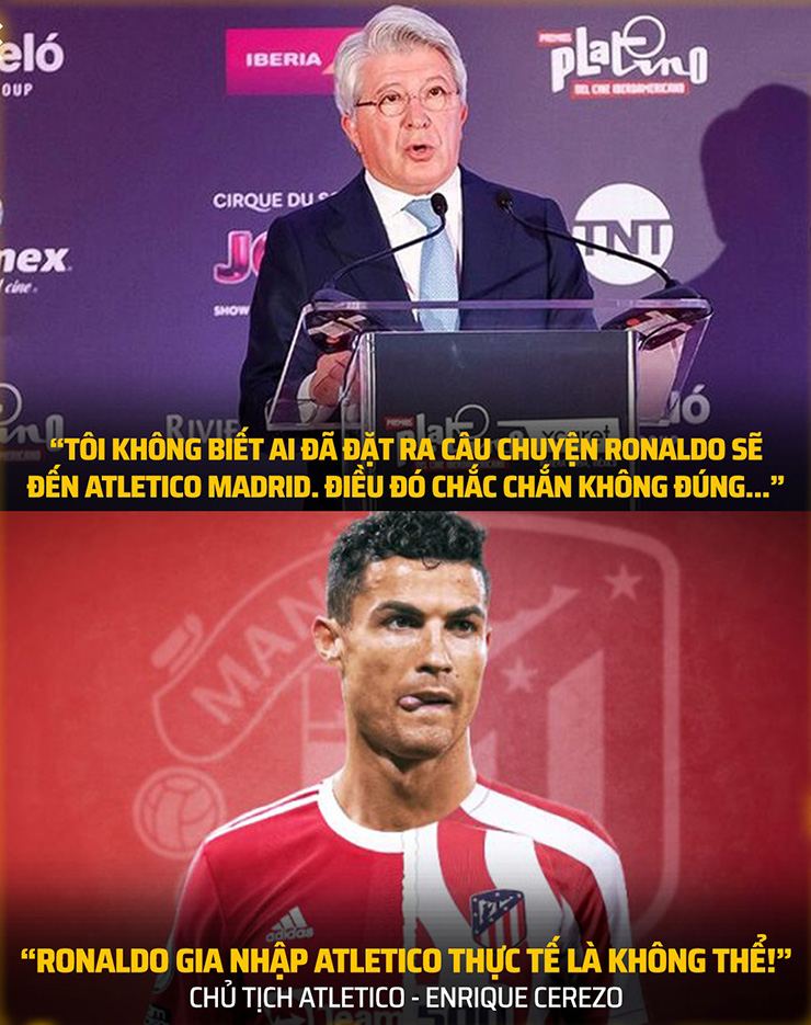 Atletico khẳng định không hề muốn có Ronaldo.