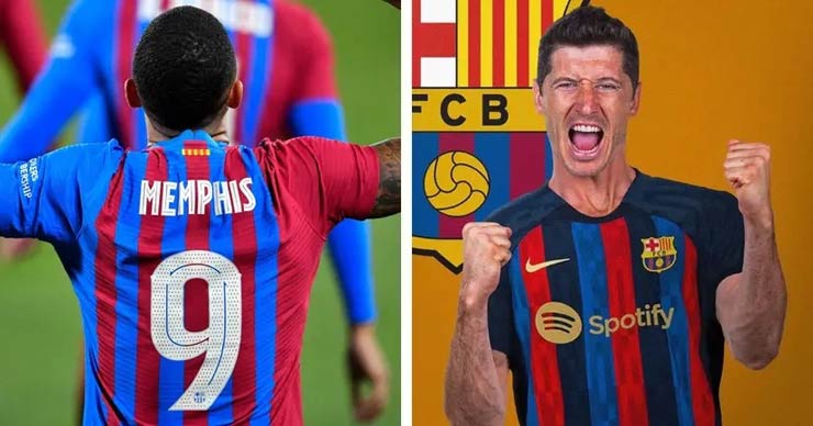 Barca muốn ép Depay nhường áo số 9 cho Lewy